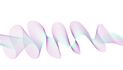 Abstract wireframe spiral on a clean white background, featuring a blend of neon pink and teal gradient colors.