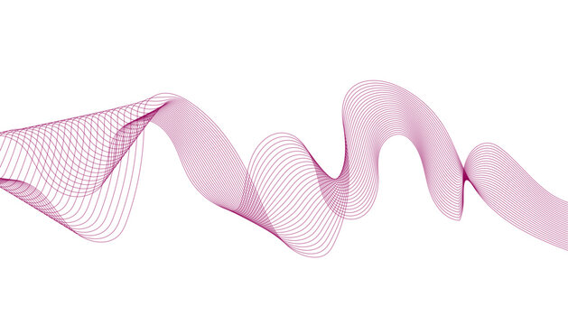 monochromatic pink abstract wave. Flowing sine wave graphic