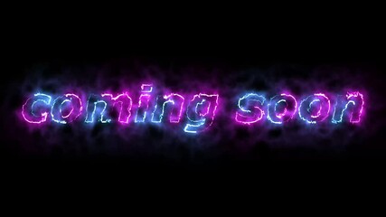 Digital scoreboard with coming soon text footage. coming soon next text animation icon neon line. coming soon text icon animation neon glowing blue color text letter. 4k video on black background. - Powered by Adobe