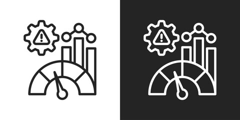 Metrics Icon In Line Version On Black And White Background