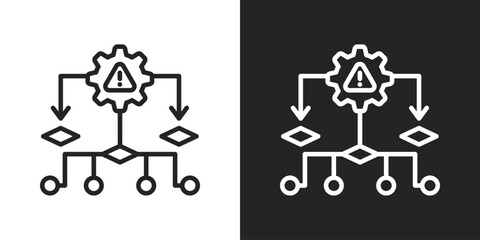 Algorithms Icon In Line Version On Black And White Background