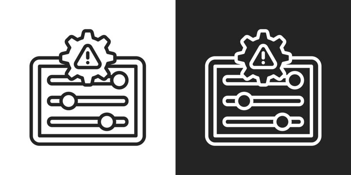 Adjustments Icon In Line Version On Black And White Background