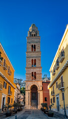 Fototapeta premium Gaeta, Latina, Lazio, Italy. The Cathedral of Saints Erasmo and Marciano and Santa Maria Assunta with its bell tower.