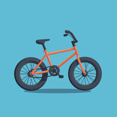 Fototapeta premium Vector Illustration of Bicycle with Bold Orange Frame in Modern Minimalist Style for Sports and Recreation Designs