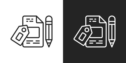 Branding Icon In Line Version On Black And White Background