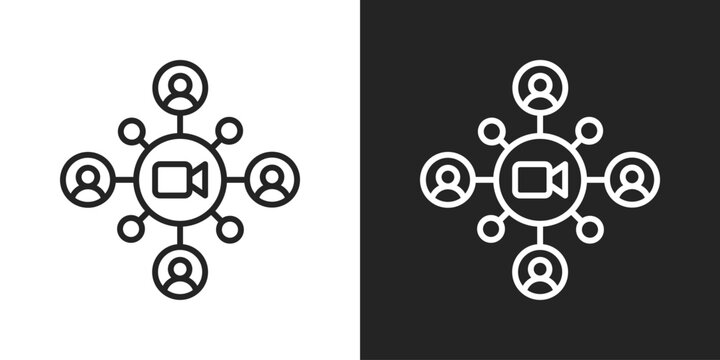 Virality Icon In Line Version On Black And White Background