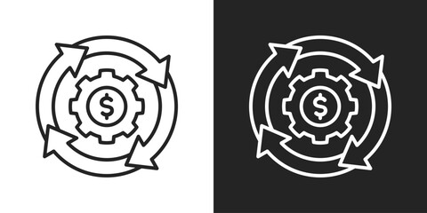 Optimization Icon In Line Version On Black And White Background