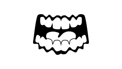 Smiling symbol, black isolated silhouette