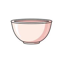 Pink Ceramic Kitchen Bowl Illustration