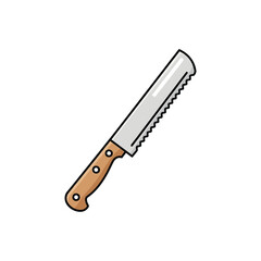Bread Knife Simple Clean Vector  Illustration