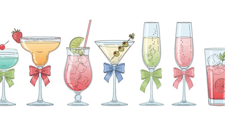 Elegant Cocktail Assortment Festive Drinks for Celebration and Joyful Gatherings