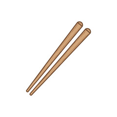 Wooden Chopsticks Simple Clean Vector Illustration