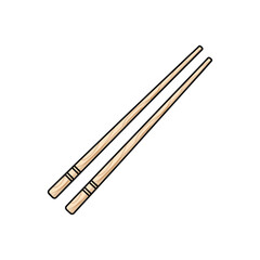 Wooden Chopsticks Minimal Clean Vector Illustration Background
