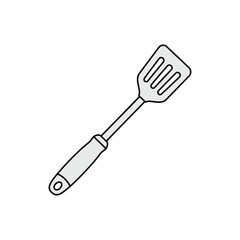 Spatula Outline Black and White Kitchen Utensil Illustration