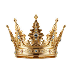 Luxury Golden Crown with Jewels PNG isolated on transparent background