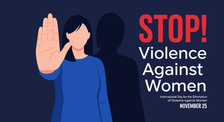 Stop Violence Against Women: Strong visual advocating for safety, awareness, and support for the International Day