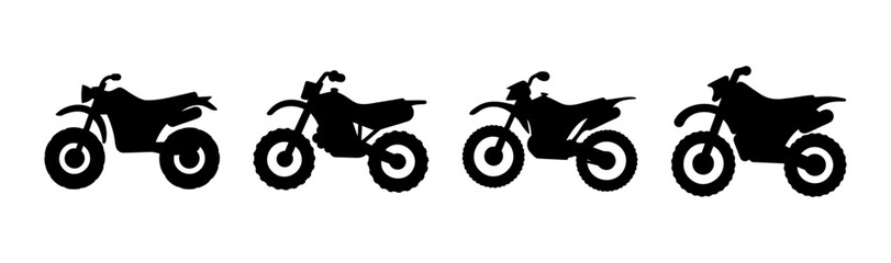 Fototapeta premium Four distinct off-road motorcycle silhouettes for design use