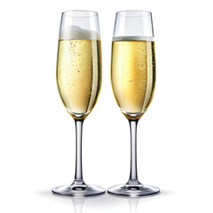 Two champagne glasses 