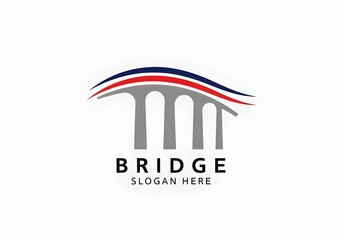 Modern Bridge Logo with Flowing Lines and Bold Typography