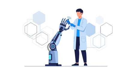 Innovative robotic arm creation by dedicated scientist and technological development