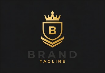 Premium Shield Logo with Crown and Letter B