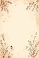 Hand-Drawn Style Sepia Botanical Doodles on Vintage Coffee-Stained Paper &ndash; Boho Scrapbook Elements 2025