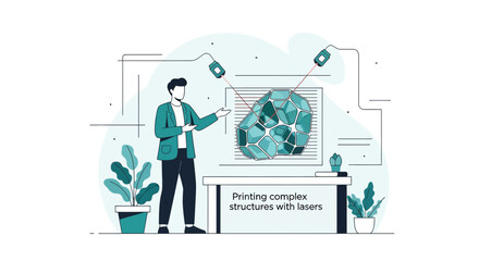 Laser precision: Illustration of complex structure creation with advanced technology