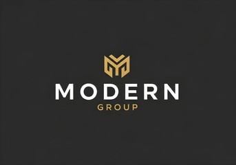 Modern Group Logo – Angular Gold “M” on Black Background