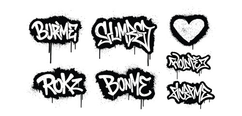 Hand drawn vector heart illustration with vintage grunge style icons and symbols