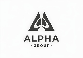 Alpha Group Logo – Triangular Emblem with Abstract Wings