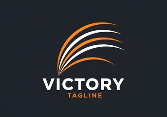 Victory Logo with Dynamic Swooshes – Bold Branding Identity