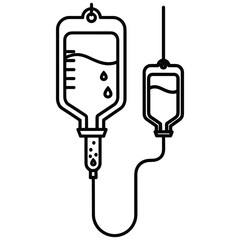 Medical intravenous drip illustration for healthcare and hospitals