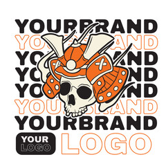 Skull samurai esport mascot logo design