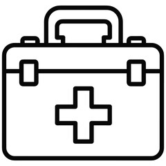 Obraz premium First aid kit line icon for medical emergency and health