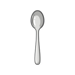 A simple, stylized illustration of a silver spoon, perfect for culinary and design projects