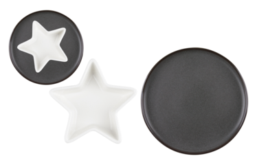 White star-shaped bowl or plate cut out isolated transparent background