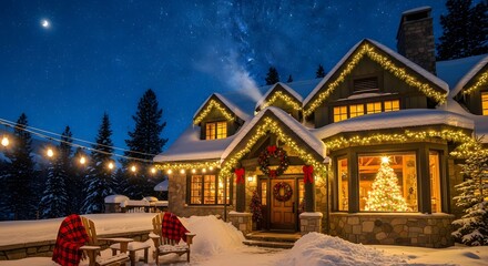 christmas market in the city of night