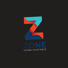 Minimalist Zone Brand Logo Design with Bold Colors and Tagline Logo.eps