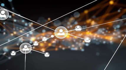 Abstract digital network connections illustrating communication and interaction among users - Powered by Adobe