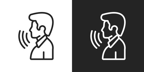 verbal Icon In Line Version On Black And White Background