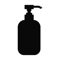 Fototapeta premium Liquid Soap Dispenser Pump Bottle Silhouette - Hand Wash, Hygiene, and Bathroom Product Vector Icon