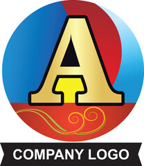 Logo Template Design Featuring Letter A Inside Circle Isolated on White Background Ideal for Company Profile and Branding with Space for Text