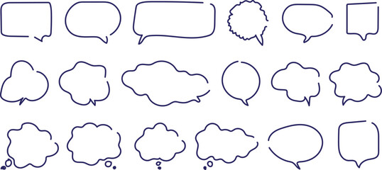 Obraz premium Collection of hand drawn speech bubbles and thought bubbles