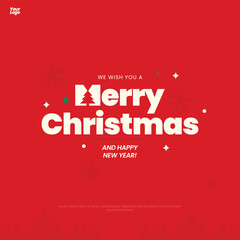 Merry Christmas Day. Merry Christmas Social Media creative post, poster, Banner, background, template, greetings card, December 25th, vector illustration.