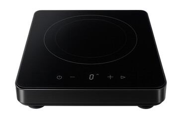 Fototapeta premium Stylish ceramic-glass electric hot plate for fast heating in contemporary kitchens.