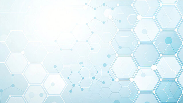 Abstract blue background with a seamless hexagonal geometric pattern for technology, science, or business concept design