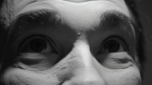 A cinematic and surreal close-up of a shape-shifting human face, seamlessly morphing through intense emotions, capturing uncanny realism, expressive features, and dramatic visual storytelling