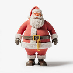 Classic santa claus figurine standing against a white background