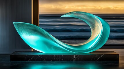A stunning wave sculpture capturing the essence of ocean beauty and movement.