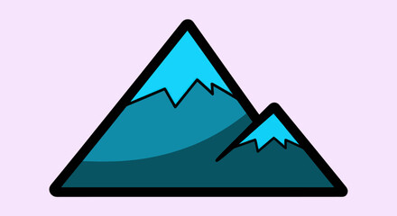 Stylized Blue Mountain Peaks Illustration.